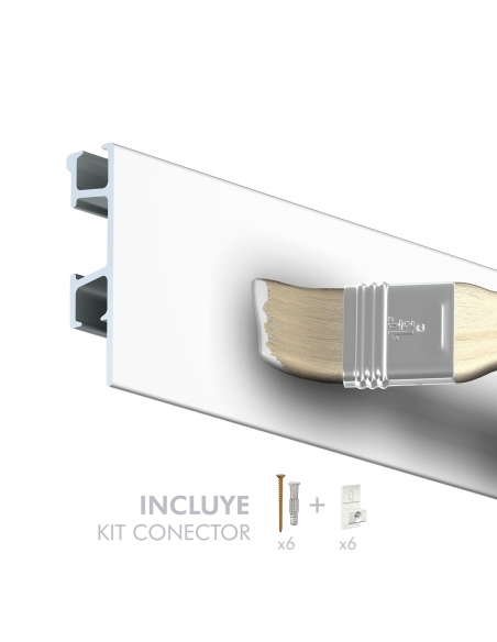 tira de perfil guia y riel para colgar cuadros PRO 50 Kg, de artiteq, color blanca